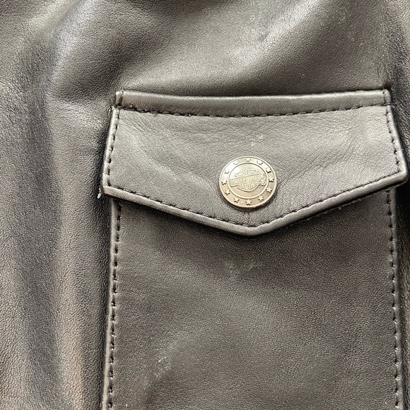 Vintage‎ Harley Davidson leather biker jacket size 46 - Picture 3 of 11